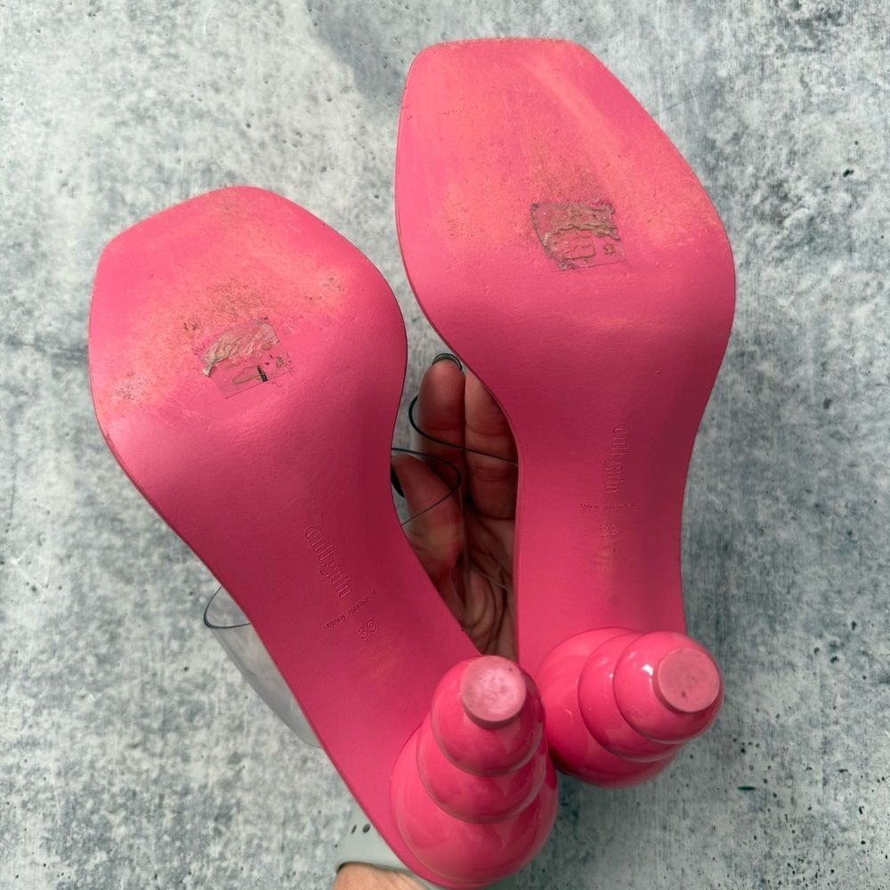 Cult Gaia Vita Vinyl Stacked Heel Mules 39 - Picture 5 of 6
